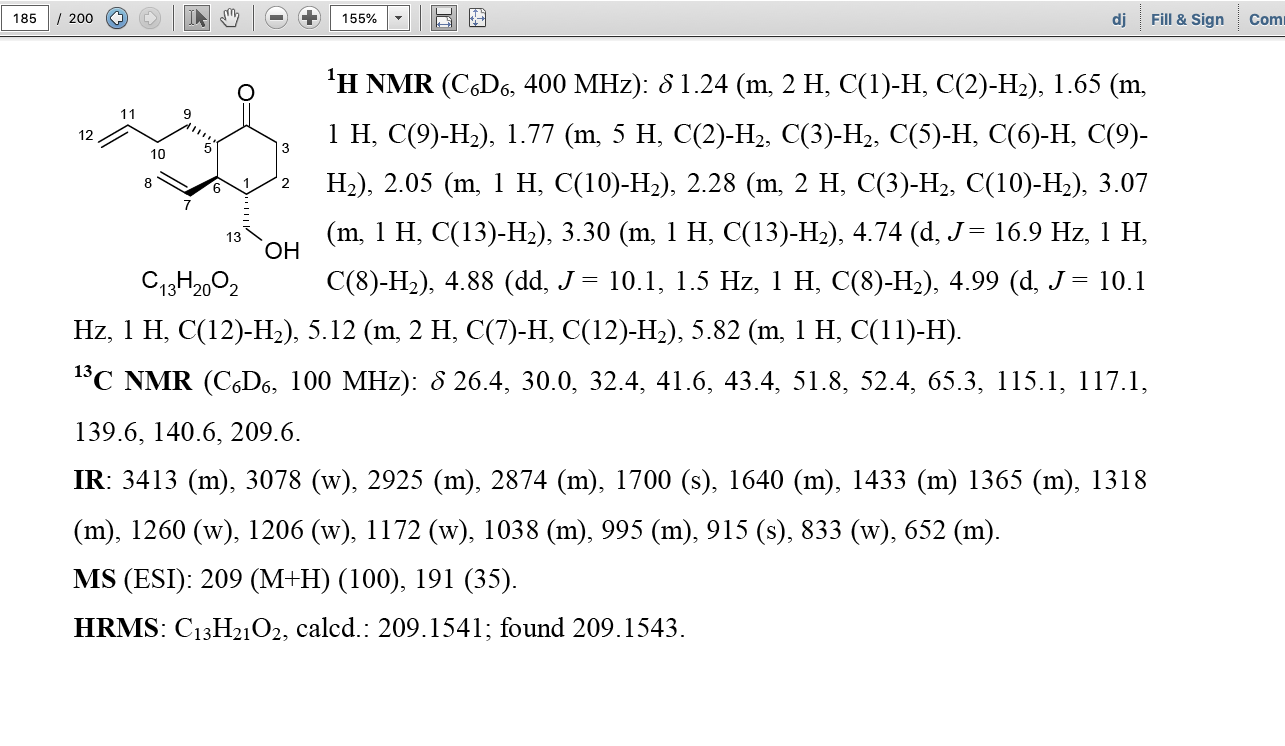 Image from phd thesis with molecule and spectroscopic data